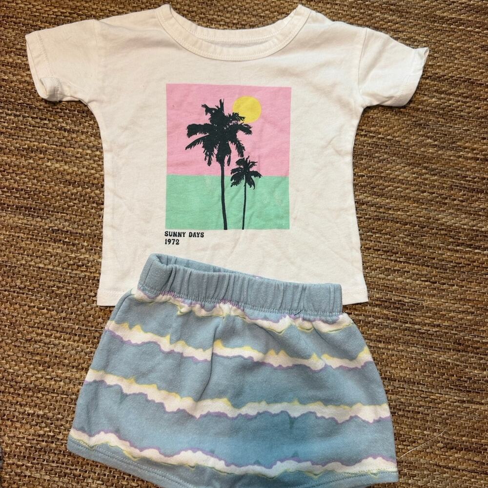 Grayson Mini Baby 6-9M Sunny Days Palm Tree Shirt Shorts Outfit Set